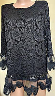 Блузка з гіпюру з воланами по низу 50-52 розміру