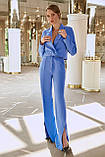 Стильний жіночий костюм Люкс синій (різні кольори) XS S M L, фото 8