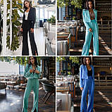 Стильний жіночий костюм Люкс синій (різні кольори) XS S M L, фото 10
