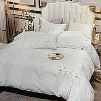 Сатиновое постельное белье высокого качества Полуторного размера 150*220 см. Цвет белый