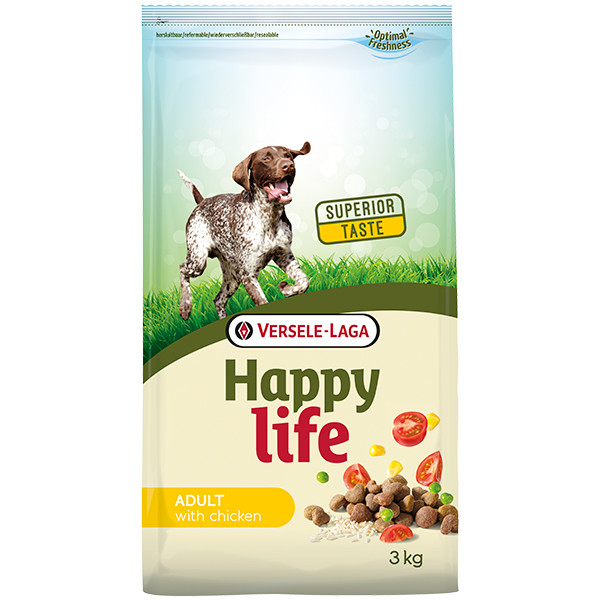 Happy Life Adult with Chicken ХЕППІ ЛАЙФ З КУРКОЮ сухий преміум корм для собак усіх порід-3кг