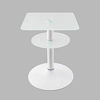 Скляний кавовий стіл Commus Solo 450 Kv ss-white-wtm60