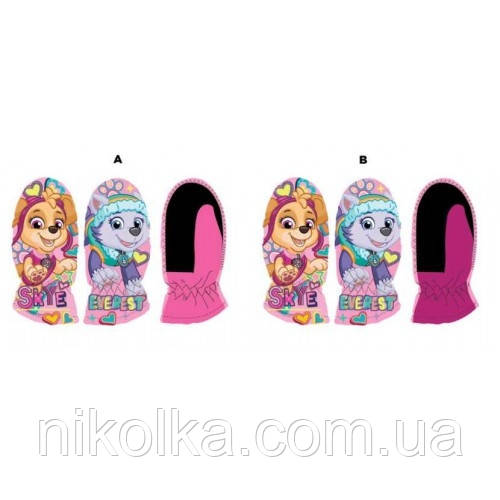 Дитячі болоневі рукавиці для дівчаток оптом, DISNEY, 3-6 рр., Арт. PAW-A-GLOVES-160, фото 1