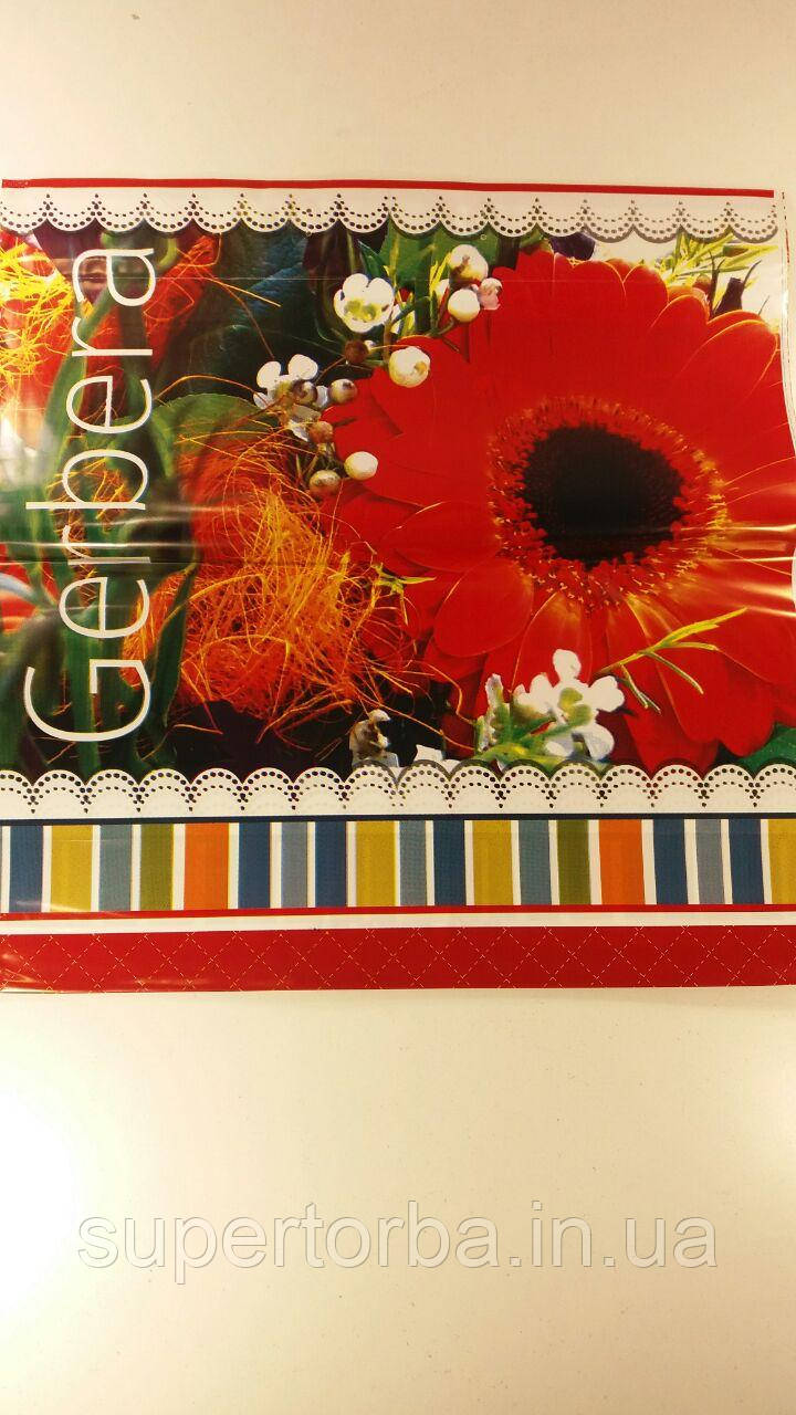 Пакет із пластиковою ручкою "Гербера" без ручки (50 шт), фото 1