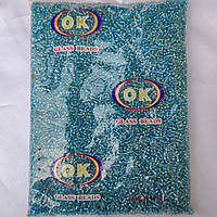 Бісер дрібний бірюзовий з сірою серединкою