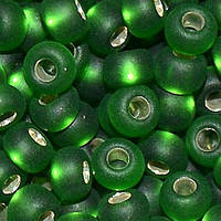 Бісер Peciosa Для біжутерії матовий з блискучою серединкою 6044 / 57120 розмір 6 Зелений Упаковка 5 грам
