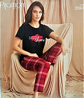 Піжама жіноча штани та футболка Туреччина бавовна 42-50р