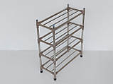 Д 59*Ш 24,5*74 см. Полиця для взуття металева посилена на 4 яруса, фото 5
