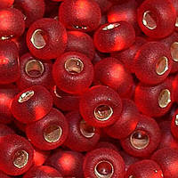 Бісер Peciosa Для біжутерії матовий з блискучою серединкою 6046 / 97070 розмір 6 Червоний Упаковка 5 грам