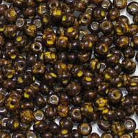 Бісер Peciosa Для біжутерії матовий з блискучою серединкою 6049 / 89110 розмір 6 Жовто-коричневий Упаковка 5 грам