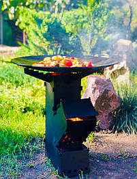 Турбо піч для приготування їжі "Козачка 3ХL" (ракетна піч на дровах) (З ЖАРОМІЦНИМ ПОКРИТТЯМ)