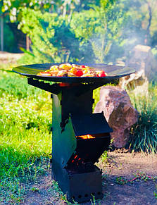 Турбо піч для приготування їжі "Козачка 3ХL" (ракетна піч на дровах) (З ЖАРОМІЦНИМ ПОКРИТТЯМ)