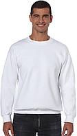Чоловічий свішет на флісі Gildan з начесом Heavy Blend Crewneck Sweatshirt теплий светр товстововка кофта Білий, M