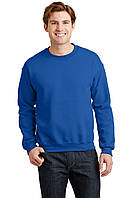 Мужской свитшот на флисе Gildan с начесом Heavy Blend Crewneck Sweatshirt теплый свитер толстовка кофта Ярко синий, S