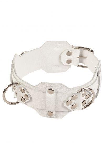 Нашийник VIP Leather Collar, White