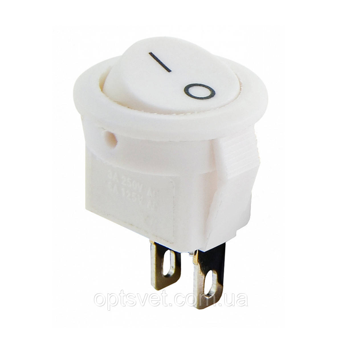 Кнопка кругла on/off SB-08W 220V/12V, 3A/6A, біла