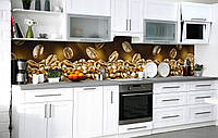 Наклейка на скинали Zatarga на кухню «Шик золотого зерна» 600х2500 мм виниловая 3Д наклейка кухонный фартук