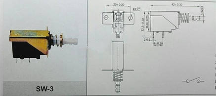 Кнопка живлення SW-3 AC 250 В 5A/40A, фото 3