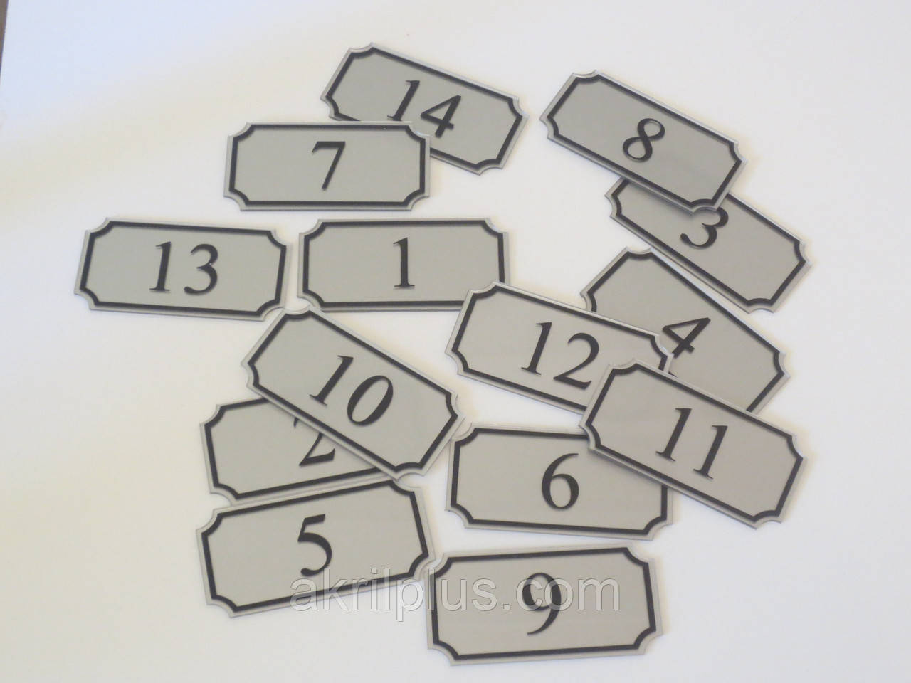 Таблички на двері кабінетів під срібло 100*50 мм, фото 1