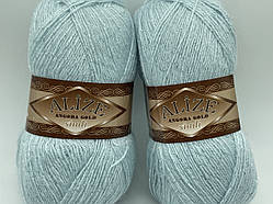 Пряжа Angora gold simli-514 ніжно-блакитний