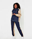 Костюм-двійка жіночий джинсовий  Raw Бежевий з синім, фото 3