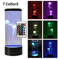 Аквариум с силиконовыми медузами ПУЛЬТ УПРАВЛЕНИЯ!! Jellyfish Mood Lamp, USB LED, ночник