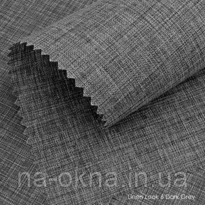 Ролета Besta Лінен Лук, відкрита 40 х 205 см, Темно-Сірий (6 dark grey)