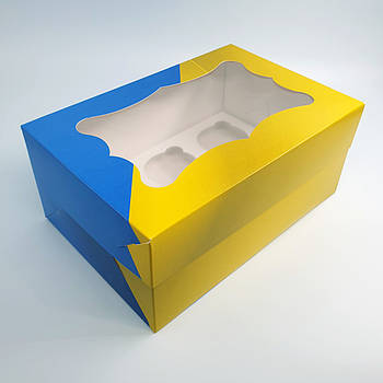 Коробка для капкейків на 6 шт Український прапор