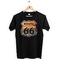 Футболка черная с принтом "Route 66"  Push IT