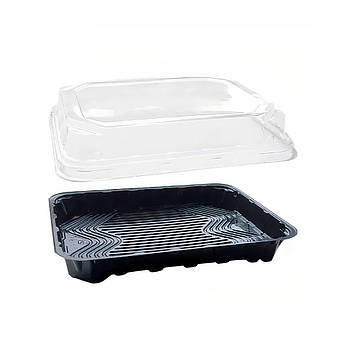 Упаковка для суші HF-63 з чорним дном, 594 шт/ящик