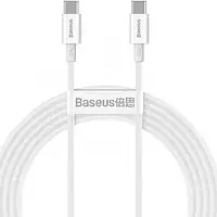 Дата-кабель Baseus CATYS-C02 2m USB Type C (тато) - USB Type C (тато) White