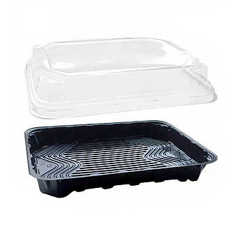 Упаковка для суші HF-64 з чорним дном, 456 шт/ящик