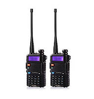 Комплект 2 шт Рация портативная Baofeng UV-5R VHF/UHF 5 Вт Black