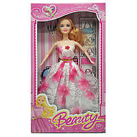 Детская кукла "Beauty" Bambi 1219-5 в бальном платье Белый с розовым, World-of-Toys