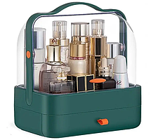 💙Органайзер для косметики YM206 Single Drawer, настільний на 2 секції, Бьюті Бокс Зелений