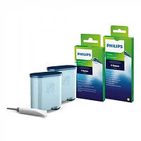 Набір для чищення кавомашини Philips Saeco (Фільтр Philips CA6903/10 2шт, таблетки від масел, мастило, порошок)