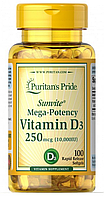 Витамин Д3, Vitamin D3, Puritan's Pride, 10,000 МЕ, 100 капсул (PTP-35872)