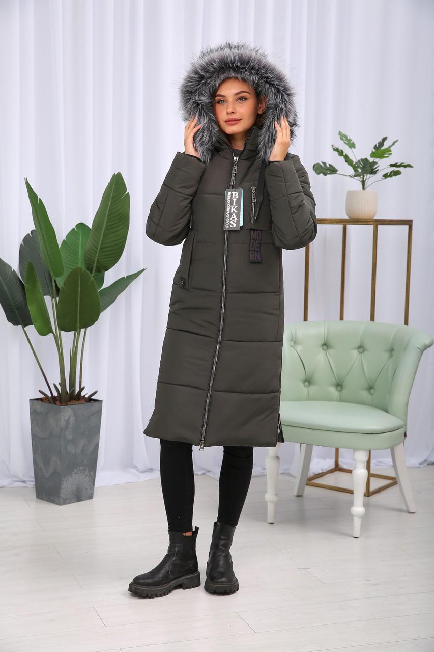Тепла якісна жіноча зимова парка на тінсулейті., фото 1