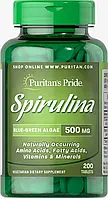 Спирулина, Spirulina, Puritan's Pride, 500 мг, 200 таблеток (PTP-13283)