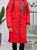 Жіноча зимова червона парка з хутром песця., фото 2