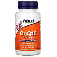 Коэнзим Q10 (CoQ10), Now Foods, 200 мг, 60 капсул (NOW-03176)