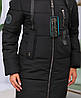 Чорний теплий жіночий пуховик на тінсулейті., фото 6