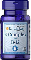 Витамины группы В, Vitamin B-Complex and Vitamin B-12, Puritan's Pride, 90 таблеток (PTP-10190)