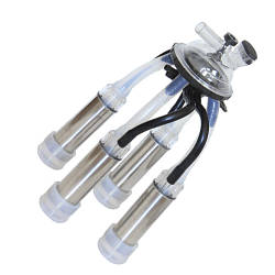 Підвісна частина в зборі з колектором 200 мл, зі склянками з нержавійки комбі і сосковими силіконом