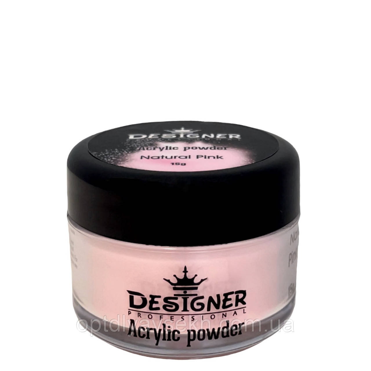 Акрилова пудра/Acrylic powder 15 г. для зміцнення нігтів Дизайнер Natural pink