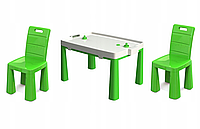 Набор столик + аэрохоккей и два стула (04580/21) Зеленый