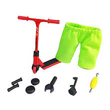 Міні-самокат для пальців Bautech 8.5x8.5 см пальчиковий фінгер самокат з аксесуарами в кейсі Червоний