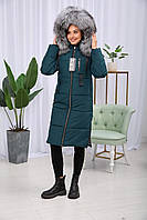 Зимова жіноча тепла куртка з хутром чорнобурки Finland. Бескоштовна доставка