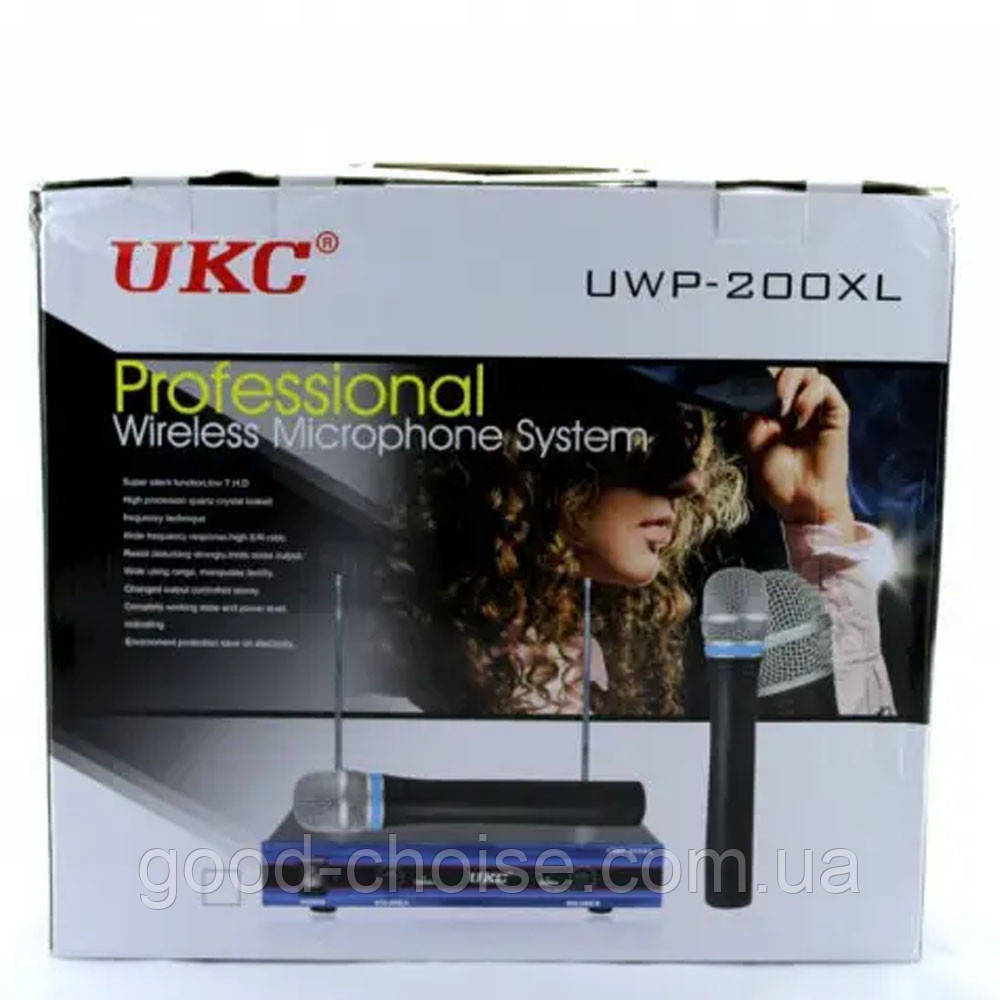 Профессиональный микрофон для вокала UKC DM UWP-200 XL / Радиосистема для караоке - фото 10 - id-p1682600766