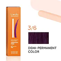 Тонуюча безаміачна фарба для волосся Londа Demi-Permanent Color 3/6 темный шатен фиолетовый